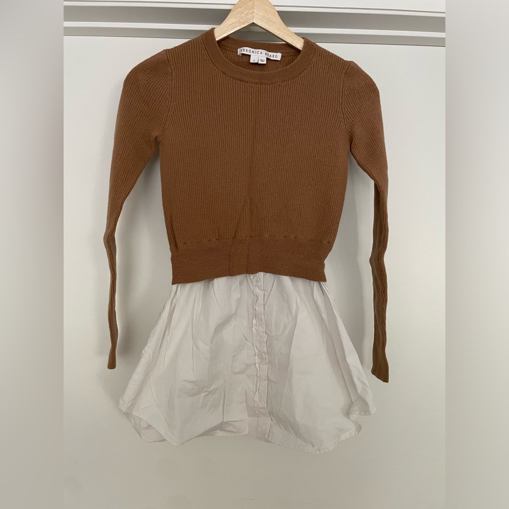 Veronica Beard • Rocha Poplin-paneled Top - Picture 3 of 9